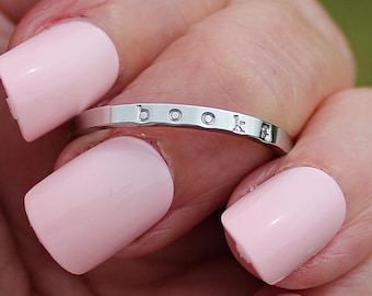 Matching Sister Ring · Gold or Silver Best Friend Band · Custom Name Jewelry · Dainty Stacking Ring · Long Distance Friend Gift Jewelry Band