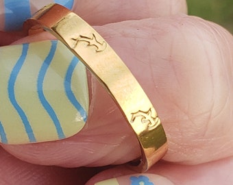 Hammerhead Shark Stacking Ring • Gold or Silver Finish