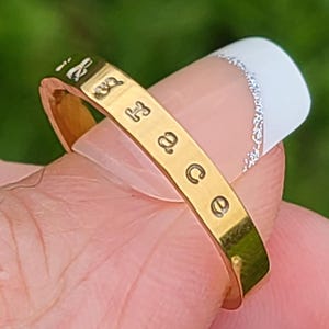 Hand Stamped Scripture Ring • Christian Stainless Steel Band