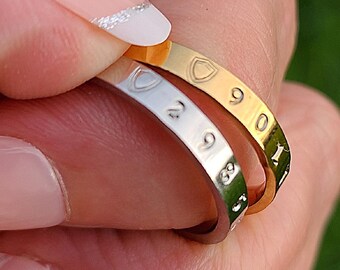 Anillo personalizado con número de placa policial • Joyería Thin Blue Line