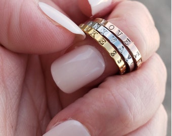 Personalized Christian Ring: Hand Stamped Stainless Steel Faith Gift