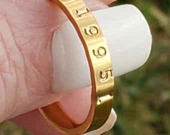 Personalized Stacking Ring · 3mm Gold or Silver Custom Date Jewelry · Wedding Anniversary Band · New Mom Birthday Gift · Stack Ring For Her