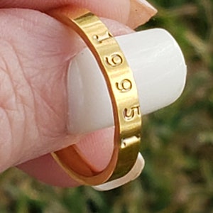 Hand Stamped Number Ring - Custom Significant Date Stainless Steel Jewelry