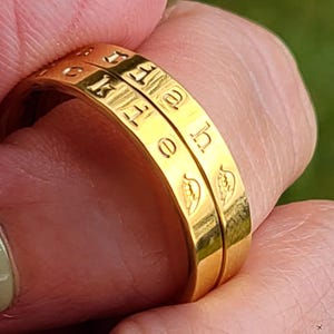Custom Angel Wing Ring - Hand Stamped Stainless Steel Personalized Memorial Stacking Band