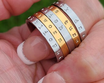 Personalized Stack Ring Personalized Jewelry Engraved Ring Personalized Gift For Her Friendship Encouragement Ring Inspirational Ring Word