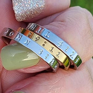 Hand Stamped Christian Ring: Gold or Silver Stainless Steel, Bible Verse Gift