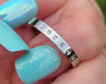 Anillo de acero inoxidable con la inscripción "Mi Persona", joyería personalizada para parejas.