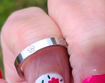 Flower Ring Cherry Blossom Ring Gold Flower Stack Ring Silver Flower Stack Ring Flower Stack Ring Gold Cherry Blossom Ring Silver Ring