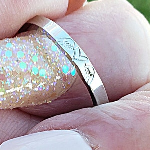 Miscarriage Memorial Ring Angel Wing Heart Ring Bereavement Gift In Memory Ring Stack Ring Stainless Steel Ring Silver Gold Infant Loss