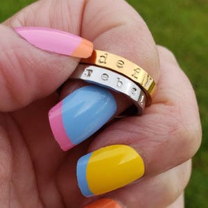 Custom Rings · Personalized · Name Ring · Stackable · Jewelry For Her · Custom Date · Engraved Band · Simple Ring · Everyday Ring
