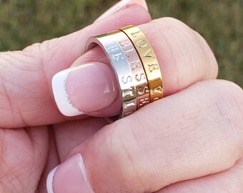 Personalized Ring · Stacking Name Rings · Dainty Name Rings · Mom Name Rings · Minimalist Name Rings · Name Rings · Mom Ring · Stack Rings