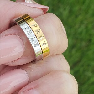 Pray Ring · Christian Ring · Pray Rose Ring · Pray Gold Ring · Pray Silver Ring · Religious Jewelry · Christian Ring · Baptism Gift · Pray