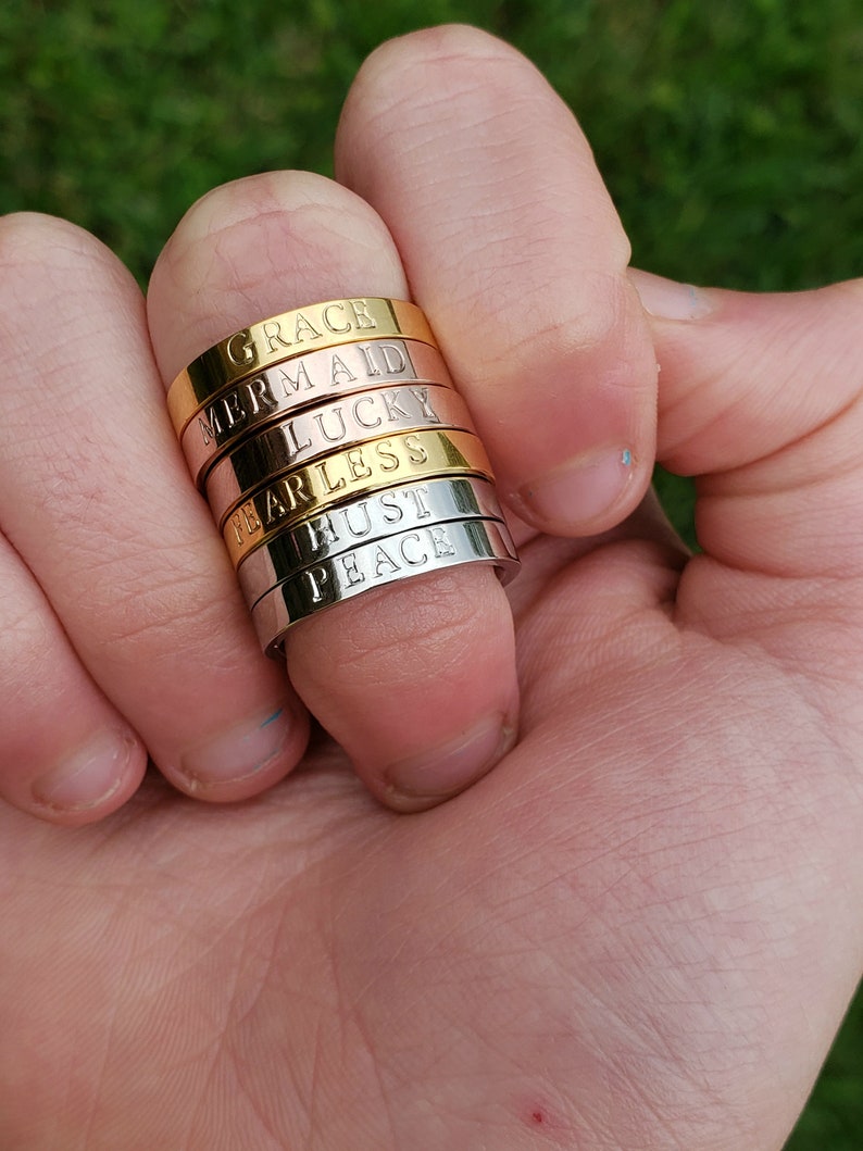 Personalize Ring Customize Ring Your Words Ring Quote Ring Inspirational Ring Personalized Ring Custom Ring Inspiring Ring Phrase Ring