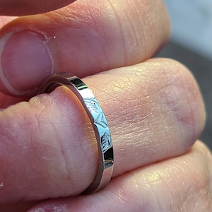 Angel Wing Heart Stainless Steel Memorial Ring - Bereavement Gift