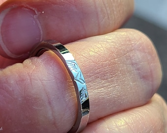 Angel Wing Heart Stainless Steel Memorial Ring - Bereavement Gift