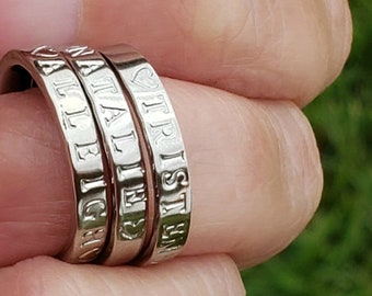 Custom Ring · Personalized Jewelry · Memorial Jewelry · Personalized Ring · Stainless Steel Ring · Customized Ring · Custom Name Date Ring