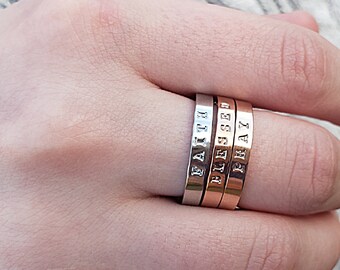 Personalized Stack Ring Personalized Jewelry Engraved Ring Personalized Gift For Her Friendship Encouragement Ring Inspirational Ring Mantra