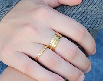 Custom State Ring · Gold or Silver Hometown Name Band · Moving Away Keepsake Jewelry · Long Distance Gift · Home State Stacking Ring