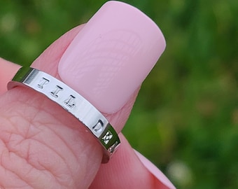 Til Death Band - 3mm Polished Gold or Silver Stacking Ring for Her