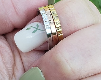 Anillo personalizado con las Escrituras: joyería cristiana de acero inoxidable
