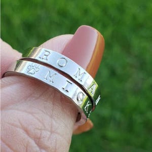 Personalized Stack Ring Personalized Jewelry Engraved Ring Personalized Gift For Her Friendship Encouragement Ring Inspirational Ring Word