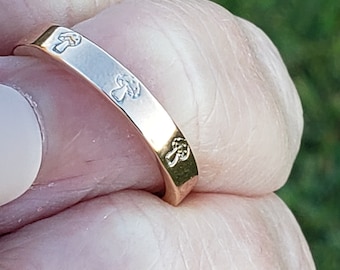 Mushroom Stacking Ring, Boho Hippie Jewelry