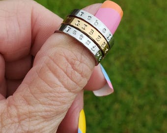 Custom Hand Stamped Stainless Steel Ring • Personalized Name Ring