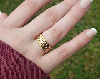 Personalized Christian Ring: Hand Stamped Stainless Steel Religious Jewelry
