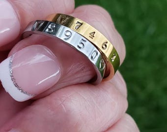 Anillo personalizado con número de placa policial • Joyería Thin Blue Line