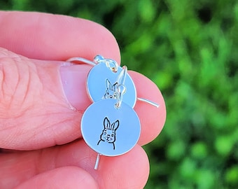 Rabbit Earrings · Bunny Earrings · Sterling Silver · Sterling Earrings · Silver Earrings · Farm Jewelry · Rabbit Jewelry · Ranch Gifts