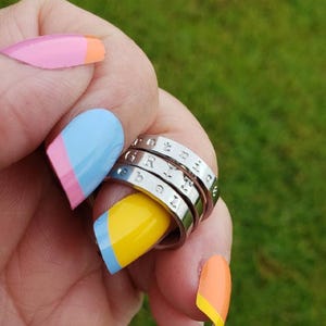 Hand Stamped Scripture Ring • Gold or Silver Stainless Steel