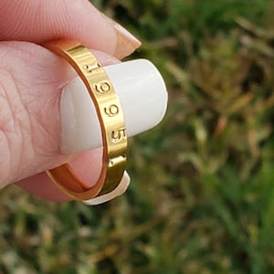 Personalized Date Ring • Stainless Steel, Anniversary Gift