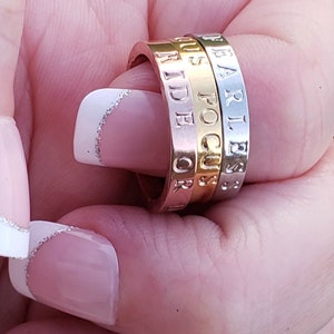 Personalized Stack Rings Bridesmaid Gift Name Stack Ring Best Friend Ring Christmas Gift New Last Name Custom Name Jewelry Best Friend Gift