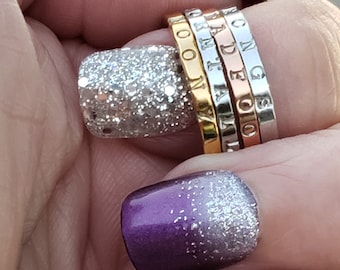 Personalized Christian Ring: Hand Stamped Religious Jewelry