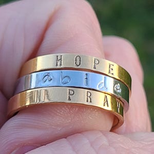 Personalized Stamped Ring • Custom Name, Date, Word