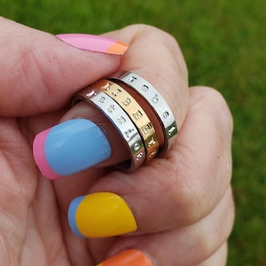 Initial Rings · Personalized · Custom Engraved · Silver Gold Rings · Custom Ring · Best Friend Ring · Word Jewelry · Engravable · Stack Ring