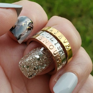 name rings · name ring · name rings stackable · stackable name rings · engraved rings · custom rings · statement rings · stacking rings