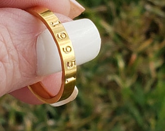 Personalized Stacking Ring - 3mm Stainless Steel Custom Date Jewelry