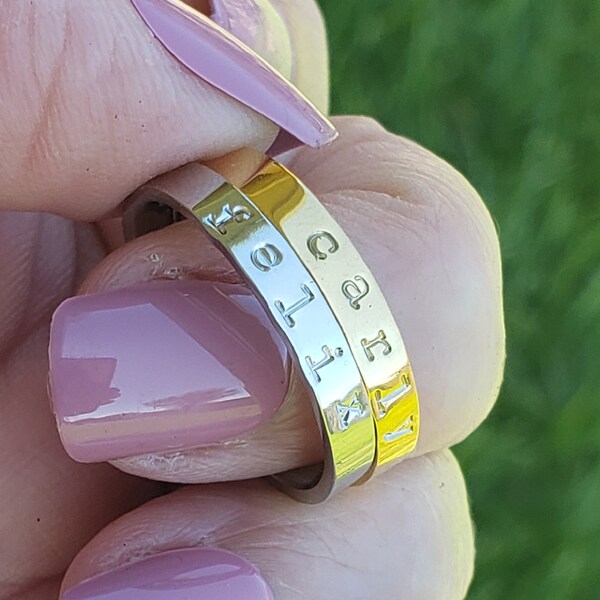 Stainless Steel Ring · Custom Ring · Name Ring · Personalize Ring · Ring For Women · Mothers Ring · Customized Rings · Name Stacker Ring