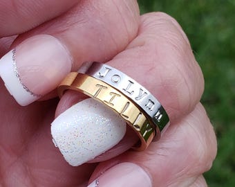 Hand Stamped Christian Ring: Personalized Stainless Steel Faith Gift