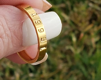 Personalized Stainless Steel Stacking Ring - Custom Name Ring