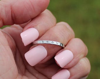 Name Rings for Moms · Engraved Rings Stackable · Stacking Ring With Names