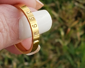 Anillo con número personalizado • Anillo de acero inoxidable con fecha personalizada