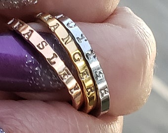 Hand Stamped Christian Ring • Stainless Steel Bible Verse Jewelry