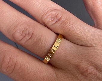 Personalize Stack Ring Custom Name Ring Custom Create Your Own Galentines Girlfriend Cute Affordable Valentines Day Gift Idea Best Friend