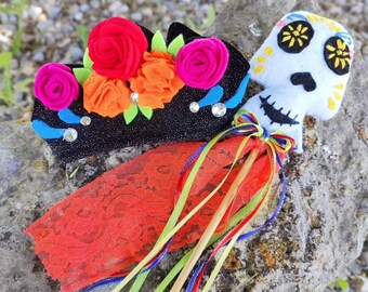Custom Heirloom Fabric Crown, Adjustable Tie-Back