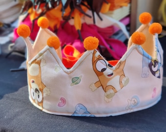 Handmade Felt Bingo Crown: Bluey Lover Gift