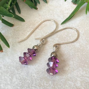 Amethyst Purple Swarovski Crystal & Sterling Silver Earrings