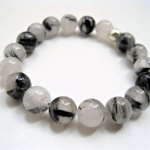 Rutile Quartz Stacking Bracelet, Beaded Gemstone Quartz Bracelet, Meditation Serenity Spiritual Growth