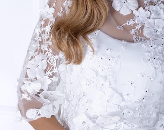 トップス BLOSSOM LACE TOPS Itsame Womens Elegant Lace Shirts, Square Neck Long Sleeve